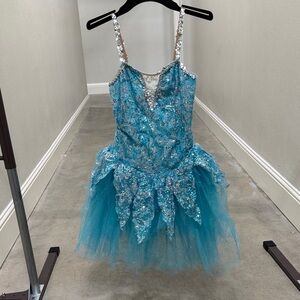 Revolution Shimmering Blue and Silver Kids Dance Costume